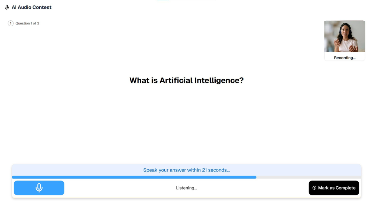 AI-Powered Interviews platform showing interview simulation and feedback tools